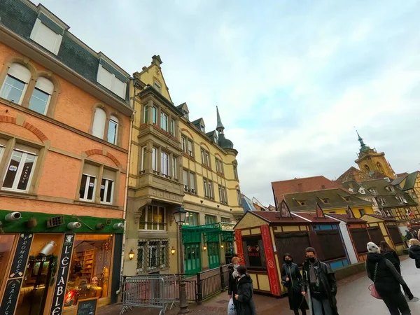 Colmar Fransa Aralık 2021 Fransa Nın Alsace Bölgesindeki Colmar Sokağa — Stok fotoğraf