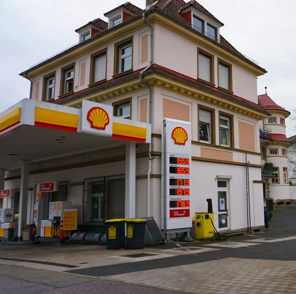 Dortmund Duitsland December 2021 Brandstof Benzinestation Shell Dortmund Duitsland December — Stockfoto