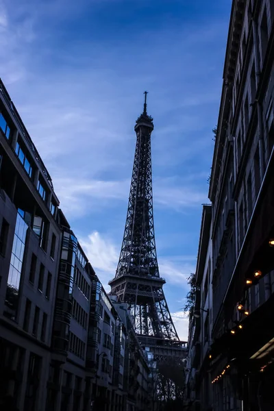 Eiffeltornet Tour Paris Frankrike Skyline Och Blå Himmel — Stockfoto