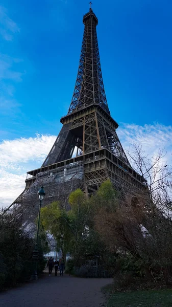 Paris Frankrike Januari 2022 Eiffeltornet Tour Paris Frankrike Skyline Och — Stockfoto