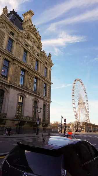 Paris Frankreich Januar 2022 Menschen Der Nähe Des Riesenrads Roue — Stockfoto