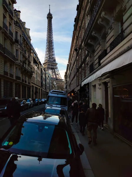 2022年1月1日 法国巴黎埃菲尔铁塔之旅 Eiffel Tower Tour Paris France Skyline Blue Sky — 图库照片