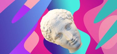 Modern tasarım. Çağdaş renkli ve kavramsal parlak sanat tasarımı