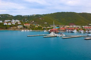 St. Thomas, USVI. Charlotte Amelie 'deki Heavensight yolcu gemisi rıhtımı ABD Virgin Adalarından birinde..