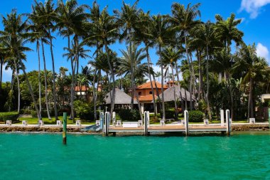 Miami Beach 'te lüks bir malikane, Amerika' da Florida.