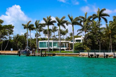 Miami Beach 'te lüks bir malikane, Amerika' da Florida.