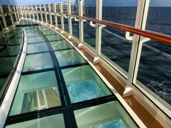 Pont Plancher Verre Nouveau Bateau Croisière — Photo