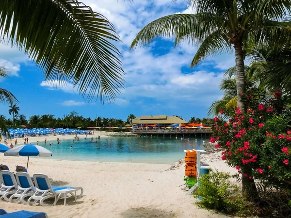 Vista Cococay Ilha Bahamas Onde Hóspedes Podem Passar Dia Divertindo — Fotografia de Stock