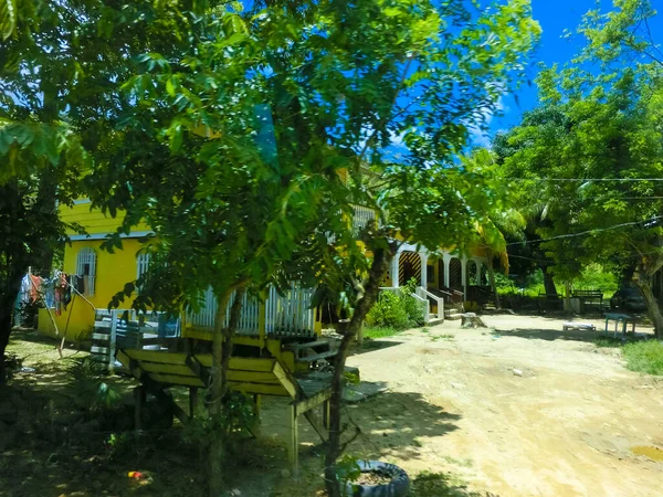 Роатан Гондурас Апреля 2022 Года Местные Здания Карибском Острове Роатан — стоковое фото