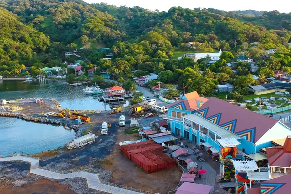 Roatán Honduras Abril 2022 Vista Superior Del Puerto Centro Ciudad — Foto de Stock