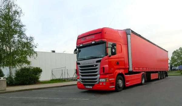 Truckpark Tcheco Maio 2022 Caminhão Estacionamento Caminhões Entrega Transporte Carga — Fotografia de Stock