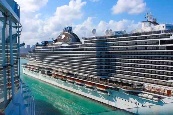 Miami Estados Unidos Abril 2022 Msc Seashore Cruise Ship Prepare — Foto de Stock