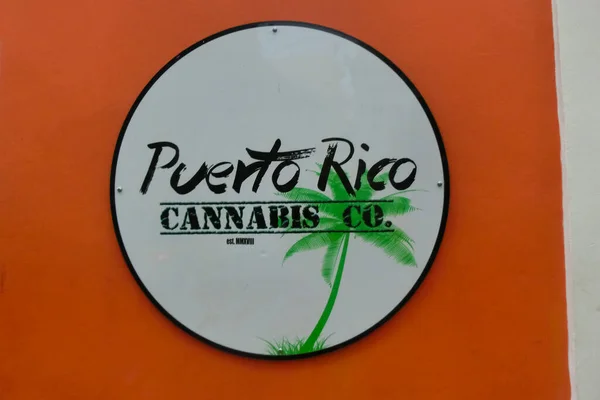 2022年5月2日 波多黎各圣胡安 大麻合法化 一轮广告 — 图库照片