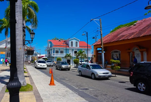 Puerto Plata Maja 2022 Kolorowe Budynki Centrum Puerto Plata Dominikana — Zdjęcie stockowe