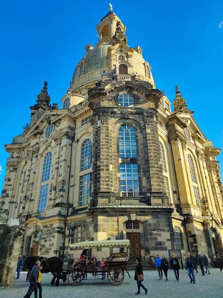Дрезден Германия Апреля 2022 Года Фрауэнкирхе Церковь Дрездене Германия — стоковое фото