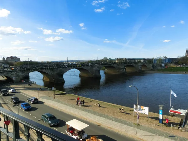 Дрезден Германия Апреля 2022 Года Набережная Эльбы — стоковое фото