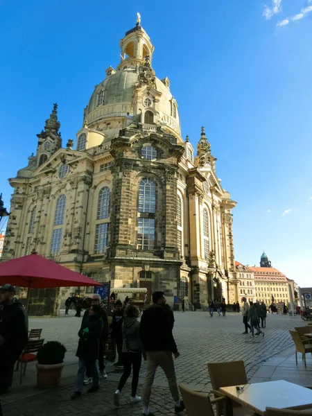 Дрезден Германия Апреля 2022 Года Фрауэнкирхе Церковь Дрездене Германия — стоковое фото