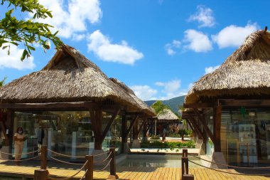 Puerto Plata, DR - 10 Ocak 2022: Puerto Plata, Dominik Cumhuriyeti 'ndeki Taino Koyu yolcu gemisinden alışveriş.