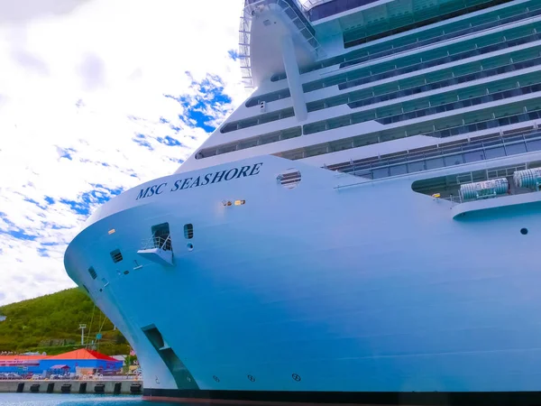 Thomas Usvi Mayo 2022 Msc Seashore Cruise Ship Docked Tropical — Foto de Stock