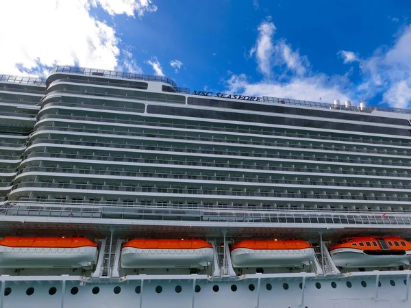 Thomas Usvi Maio 2022 Navio Cruzeiro Msc Seashore Atracado Ilha — Fotografia de Stock