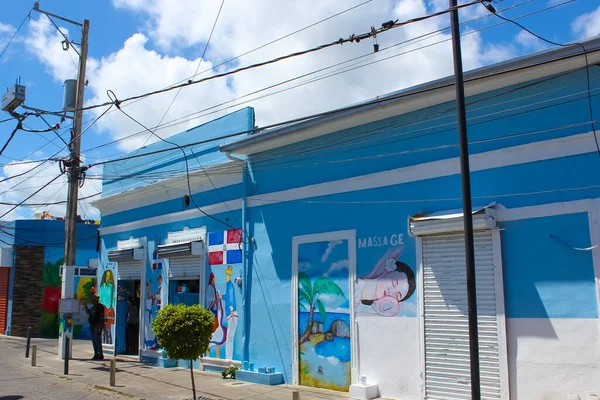 Puerto Plata Maj 2022 Butiker Och Målning Nära Byggnader Centrum — Stockfoto