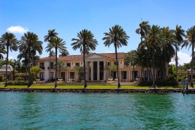 Miami Beach 'te lüks bir malikane, Amerika' da Florida.