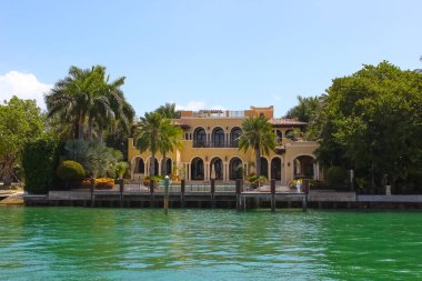 Miami Beach 'te lüks bir malikane, Amerika' da Florida.