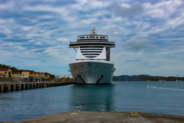 Thomas Usvi May 2022 Msc Seashore Cruise Ship Docked Tropical — Stock Photo, Image