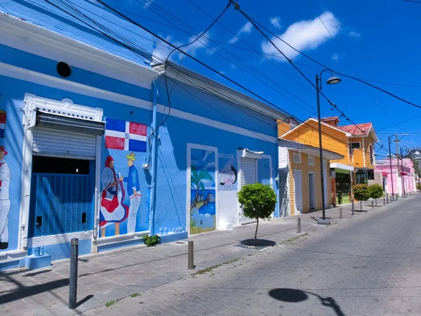 Puerto Plata Maja 2022 Kolorowe Budynki Centrum Puerto Plata Dominikana — Zdjęcie stockowe