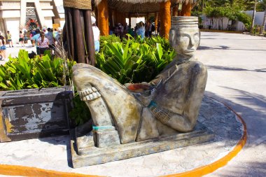 Costa Maya, Meksiko 24 Nisan 2022 Costa Maya yolcu gemisi terminaline ya da limanına giden insanlar pek çok eğlence için mükemmel bir yer. Mükemmel bir tropikal cennet..