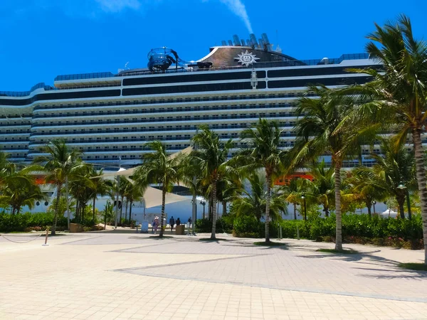 Ocean Cay Bahamas April 2022 Msc Seashore Cruise Ship Docked — Stock Photo, Image