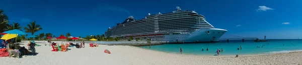 Ocean Cay Bahamas April 2022 Msc Seashore Cruise Ship Docked — Stock Photo, Image