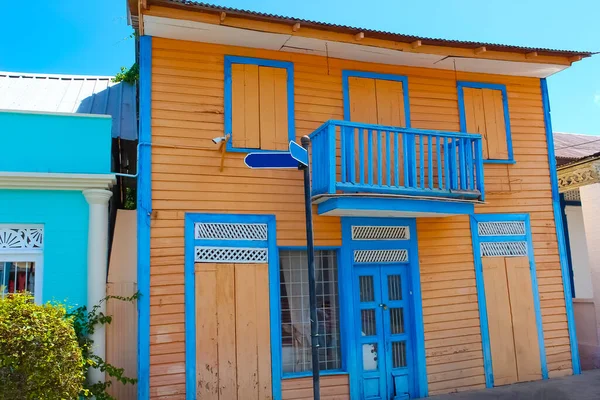 Kolorowe Budynki Centrum Puerto Plata Dominikana — Zdjęcie stockowe