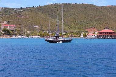 St. Thomas, USVI. Charlotte Amelie 'deki Heavensight yolcu gemisi rıhtımı ABD Virgin Adalarından birinde..