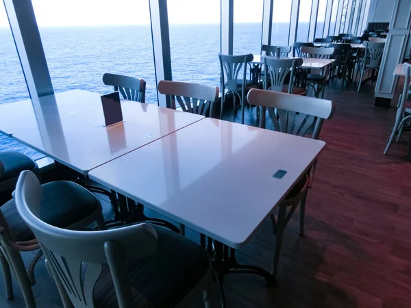 Sala Jantar Buffet Bordo Navio Cruzeiro Luxo Abstrato Pequeno Almoço — Fotografia de Stock