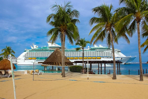 Port Puerta Maya Tengerpart Kék Karibi Víz Cozumel Mexikóban — Stock Fotó