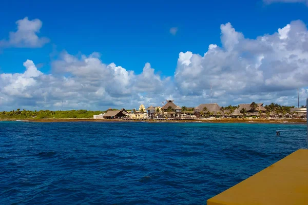 Порт Пуэрта Майя Побережье Голубой Карибской Водой Кохеле Мексике — стоковое фото