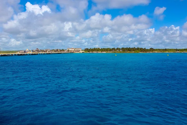 Puerto Puerta Maya Costa Con Agua Azul Del Caribe Cozumel — Foto de Stock