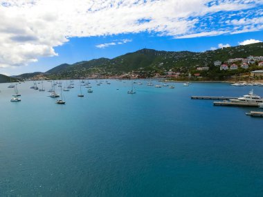 St. Thomas, USVI. Charlotte Amelie 'deki Heavensight yolcu gemisi rıhtımı ABD Virgin Adalarından birinde..