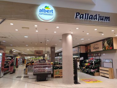 Prague, Czech - May 11, 2022: Albert supermarket in the Palladium shopping mall