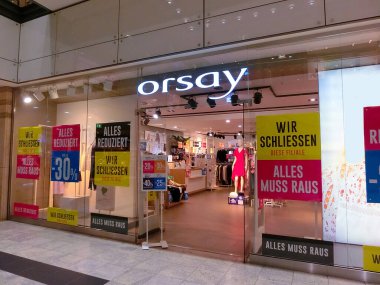 Neu-Isenburg, Germany - May 10, 2022: Orsay Fashion store at Isenburg-Zentrum. Orsay is a German chain of fashion designer and retailer specialized in womenswear and clothing.