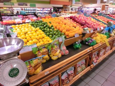 Lauderdale-by-the-Sea, Florida, USA - May 7, 2022: The fruit section at Publix supermarket