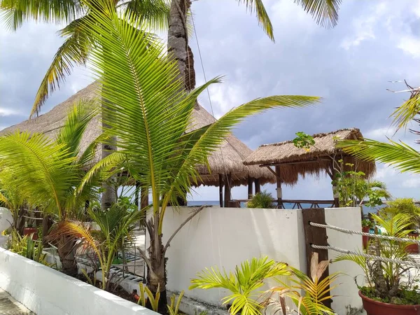 Blick Auf Puerta Maya Küste Mit Blauem Karibischem Wasser Bei — Stockfoto