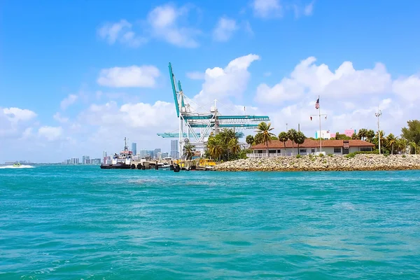 Port Miami Jeden Největších Nákladních Přístavů Usa — Stock fotografie