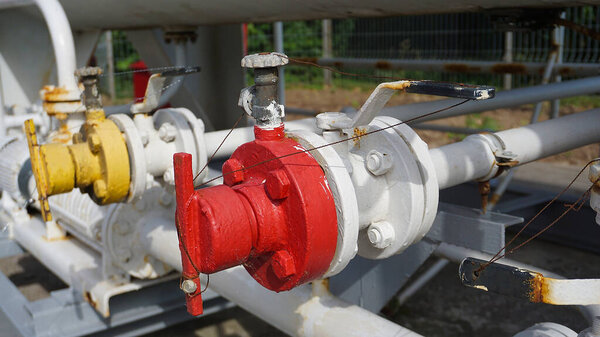 Liquid propane gas station. LPG station for filling liquefied gas into the vehicle tanks. Environmentally friendly fuel.