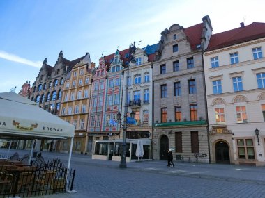 Wroclaw, Poland - April 17, 2022: The old building in the center of Wroclaw Square at Poland