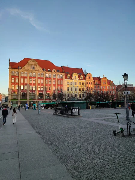 Wroclaw Poland April 2022 People Going Old Town Hall Building — Stockfoto