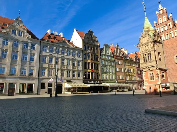 Wroclaw Poland April 2022 Old Town Hall Building Clock Center — Fotografia de Stock