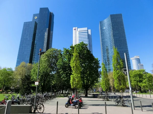 Frankfurt Main Germany May 2022 Frankfurt City Skyscrapers Center — стокове фото