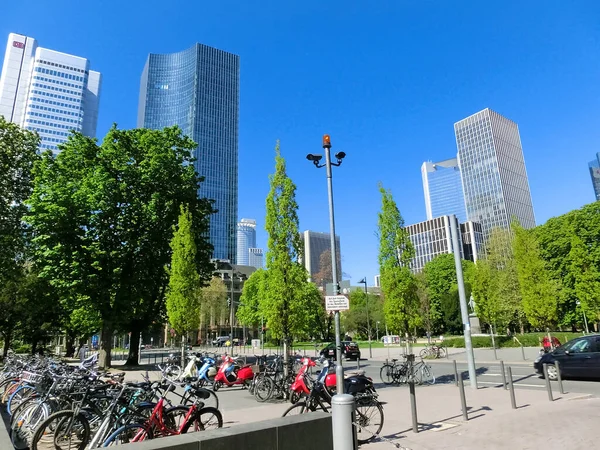 Frankfurt Main Germany May 2022 Frankfurt City Skyscrapers Center — стокове фото